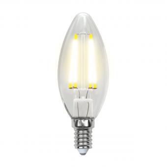 Лампа светодиодная филаментная E14 5W 3000K прозрачная LED-C35-5W/WW/E14/CL/MB GLM10TR