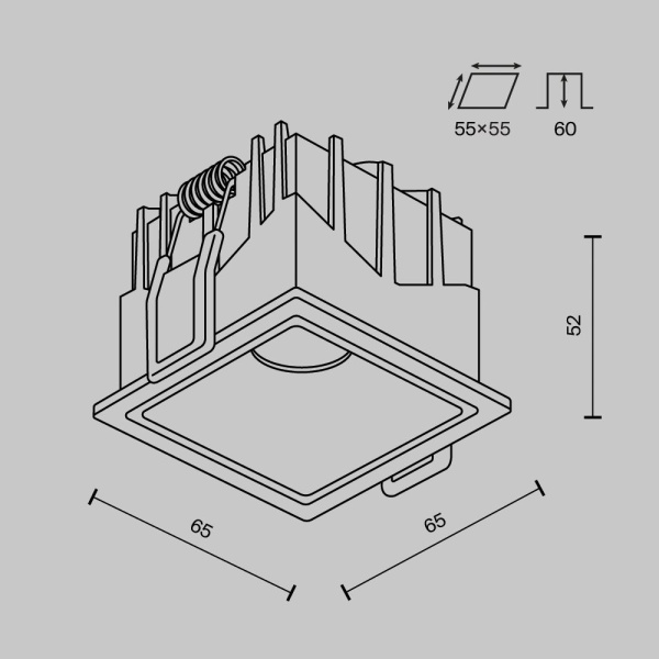 Встраиваемый светильник Maytoni Technical Alfa LED DL043-01-10W3K-SQ-W-1