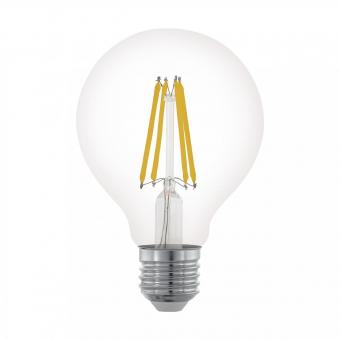 Лампа светодиодная филаментная диммируемая E27 6W 2700К прозрачная 11702