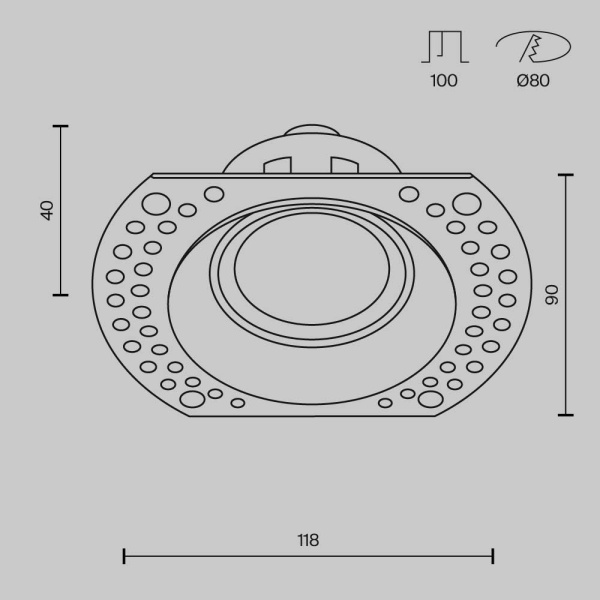 Встраиваемый светильник Maytoni Technical Dot DL042-01-RD-W