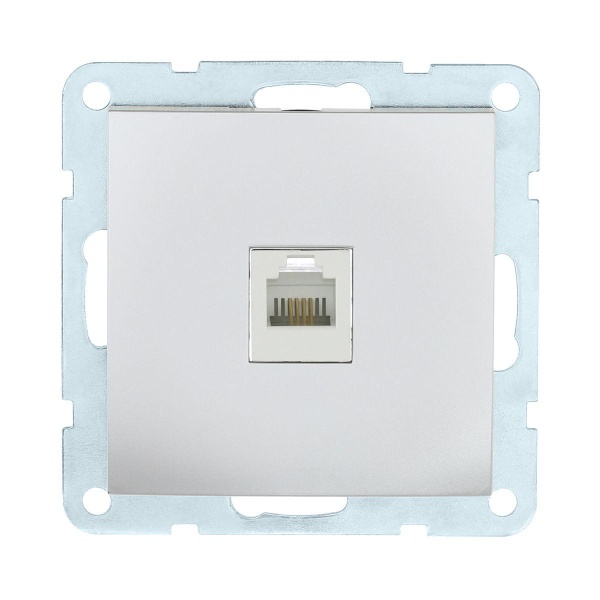 Розетка телефонная RJ-12 LK Studio LK60 серебристый металлик 865503-1 Розетка телефонная RJ-12 LK Studio LK60 серебристый металлик 865503-1