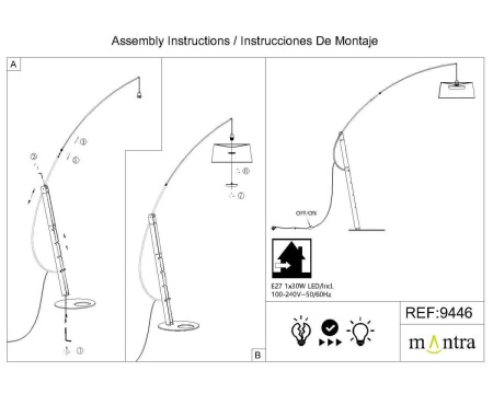 Торшер Mantra Ruti Ricca 9446+9447