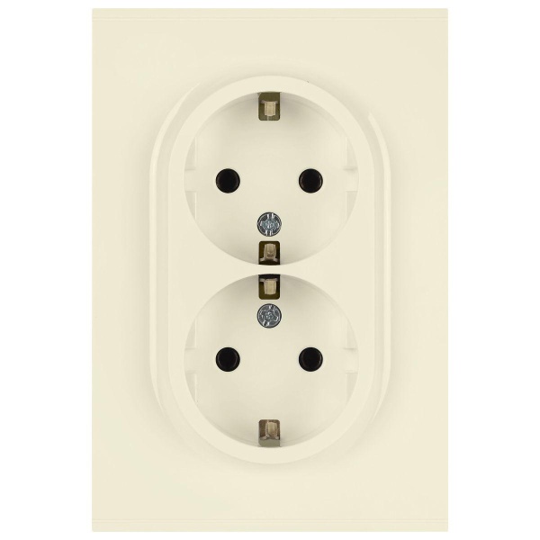 Розетка ЭРА Arktik 16-2105-02 двойная с заземлением 2X2P+E Schuko со шторками 16А-250В слоновая кость Б0070455
