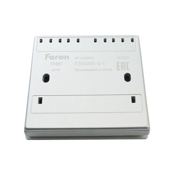Выключатель одноклавишный беспроводной Feron Smart серебро TM181 41719 Выключатель одноклавишный беспроводной Feron Smart серебро TM181 41719
