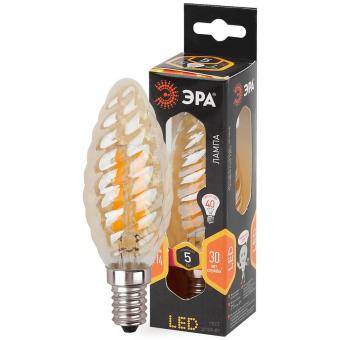 Лампа светодиодная филаментная ЭРА E14 5W 2700K золотая F-LED BTW-5W-827-E14 gold Б0027941