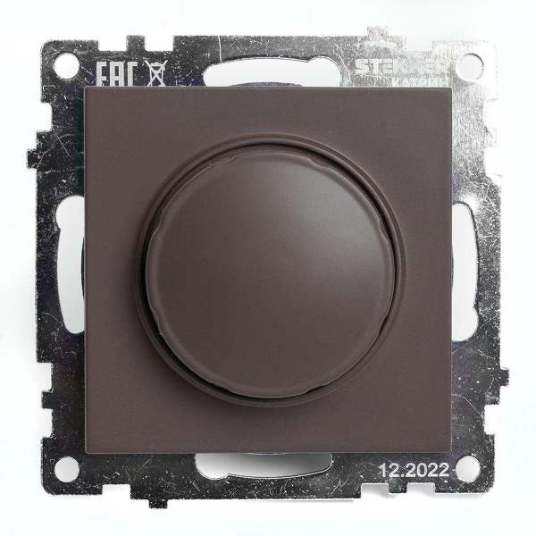 Выключатель диммирующий TRIAC Stekker Катрин шоколад GLS10-7106-04 49017
