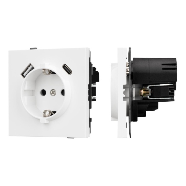 Механизм розетки с USB зарядкой SCT-TENDO-MUAC-PL-WH (230V, 16A) Arlight 054086