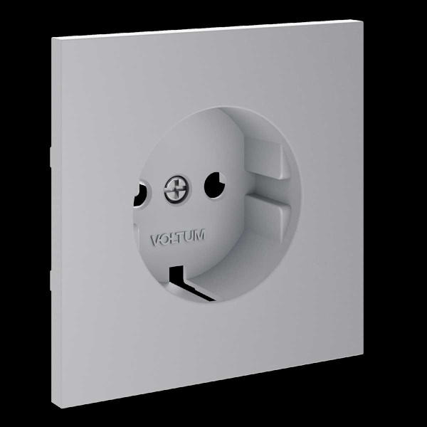 Накладка для розетки с заземлением, S70 (серый) Voltum VLS000616