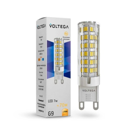 Лампа светодиодная Voltega G9 5W 2700K прозрачная 7263
