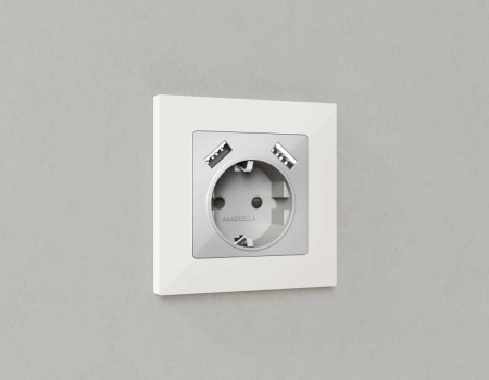 Лицевая панель розетки AMBRELLA VOLT AP4090