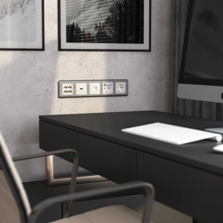 Акустическая розетка Werkel х4 перламутровый рифленый WL13-AUDIOx4 4690389124273