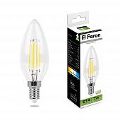 Лампа светодиодная Feron E14 7W 4000K Свеча Матовая LB-66 25780