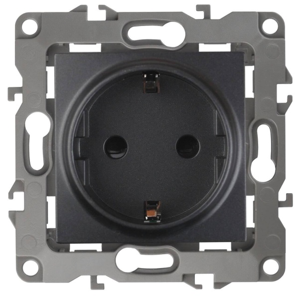 Розетка ЭРА 12 2P E Schuko со шторками 16A 250V 12-2102-05 Б0014691 Розетка ЭРА 12 2P E Schuko со шторками 16A 250V 12-2102-05 Б0014691