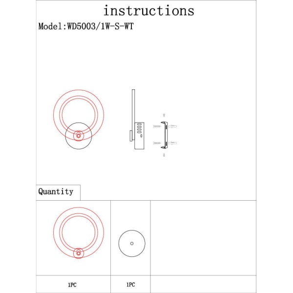 Бра Seven Fires Kamoli WD5003/1W-S-WT