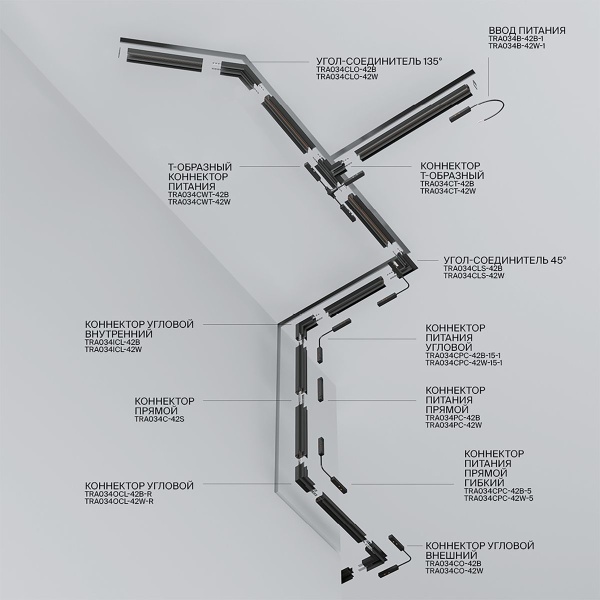 Шинопровод встраиваемый магнитный Maytoni Technical Exility TRX034-423W