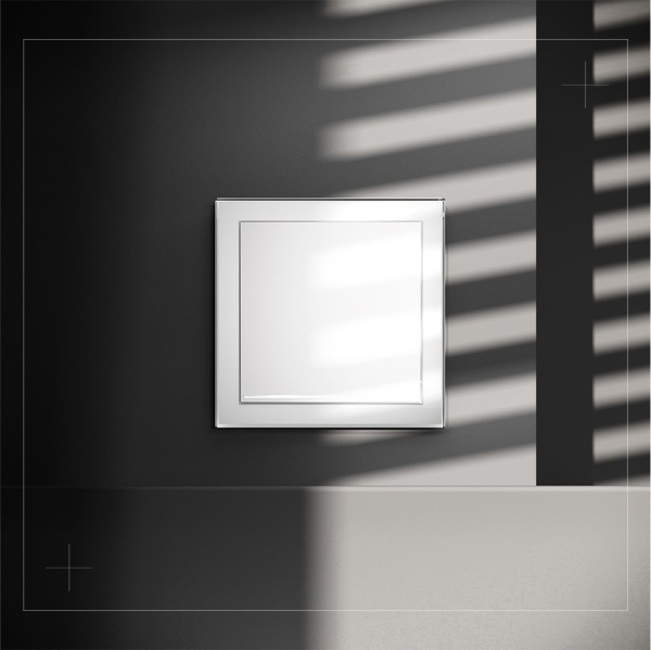 Выключатель встраиваемый Voltum S70 одноклавишный с подсветкой 10А, (белый глянцевый) VLS010201