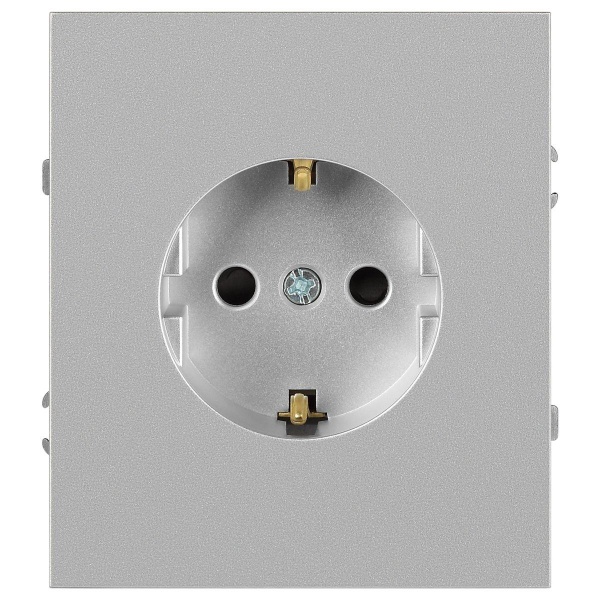 Розетка ЭРА Arktik 16-2101-03 с заземлением 2P+E Schuko 16А-250В алюминий Б0070416