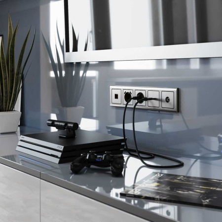 Розетка Ethernet RJ-45 Werkel глянцевый никель W1181002 4690389158247