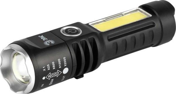 Светодиодный фонарь ЭРА UA-403 универсальный аккумуляторный 5 Вт LED + 3 Вт COB оптический Zoom 4 режима USB type C Б0069805