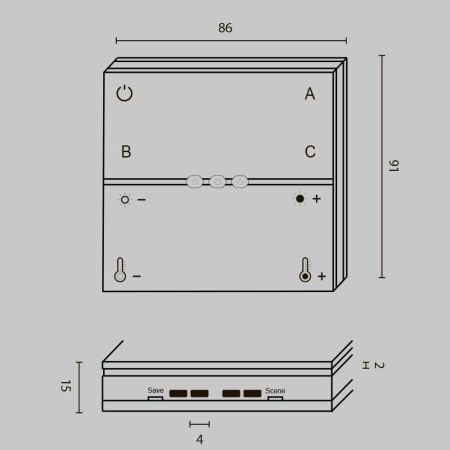 Беспроводная панель управления Maytoni Lighting control Zigbee DRC035-Z-8-W