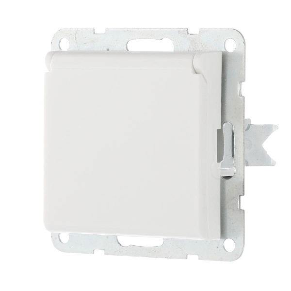 Розетка LK Studio с з/к, шторками и крышкой (белый) LK80 843404-1
