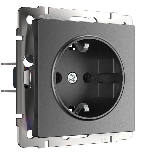Розетка с заземлением Werkel графит W1171064 4690389194405 Розетка с заземлением Werkel графит W1171064 4690389194405
