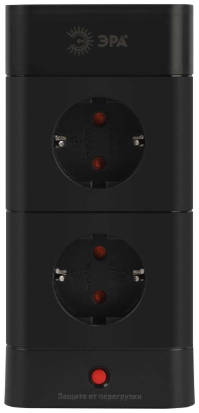 Сетевой фильтр ЭРА TWR-8es-1,5m-4USB-B башня с защитой заземлением с выключателем 8 розеток+4xUSBA+C 1,5м 16А черный Б0069072