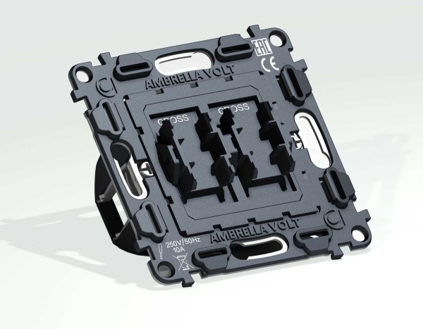 Механизм 2-клавишного перекрестного переключателя 10A-250V Ambrella Volt Quant VM125