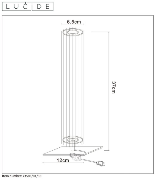 Настольная лампа Lucide Lionel 73506/01/30