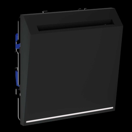 Выключатель встраиваемый S70 карточный 16А, (черный матовый) Voltum VLS010708