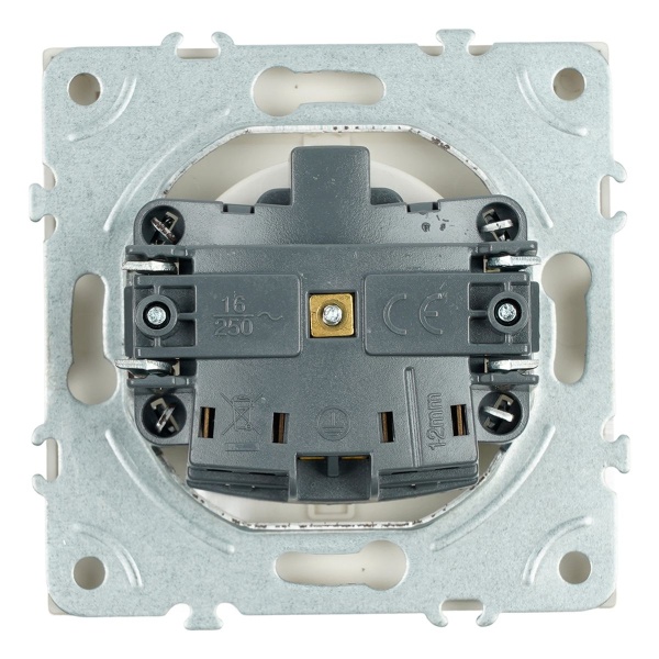 Розетка 1-местная с крышкой с защ. штор, Stekker, с/з, IP42, 250В, 16А Эмили, RST16-5112-08, кашемир, soft touch 49907