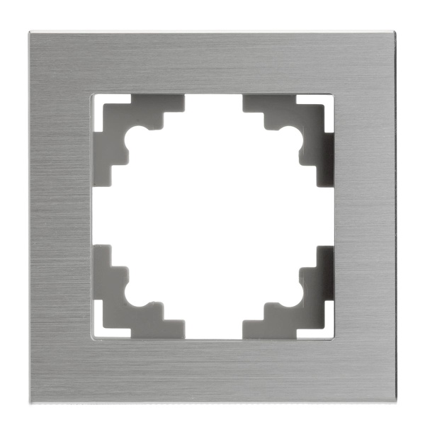 Рамка 1-местная, серебро, STEKKER, MFR00-7001-03, серия Катрин, серебро 50011