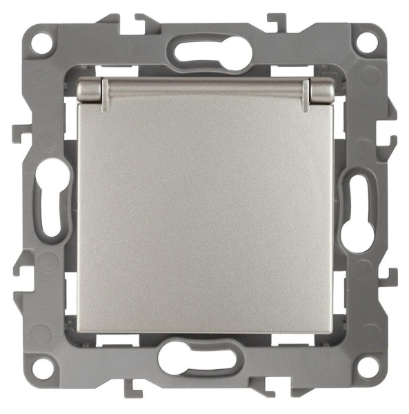 Розетка ЭРА 12 2P E Schuko со шторками с крышкой 16A 250V 12-2103-15 Б0019330 Розетка ЭРА 12 2P E Schuko со шторками с крышкой 16A 250V 12-2103-15 Б0019330