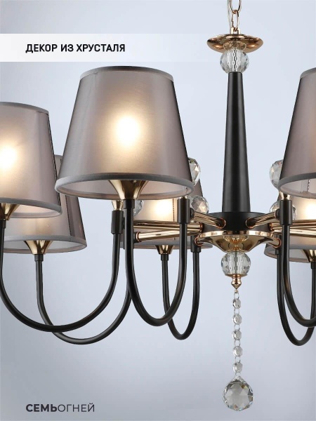 Подвесная люстра Seven Fires Gilliana WD3585/8H-CF-FGD-BK