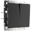 Переключатель-выключатель двухклавишный Werkel черный W1123006 4690389182167