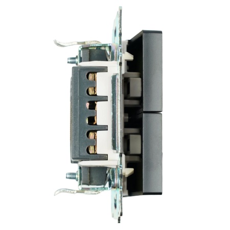 Переключатель двухклавишный Stekker Катрин GLS10-7107-05 черный 49167