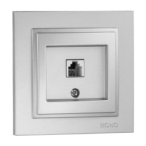 Розетка телефонная RJ11 Mono Electric Despina 3 кат серебро 102-212105-124 Розетка телефонная RJ11 Mono Electric Despina 3 кат серебро 102-212105-124