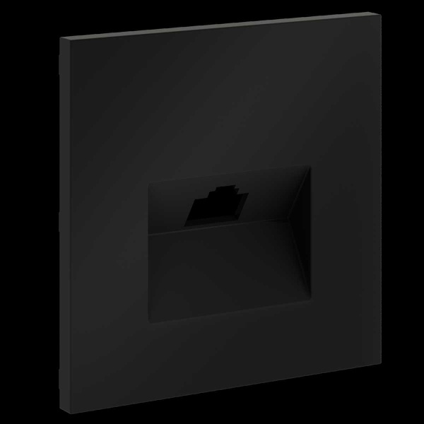 Накладка для розетки компьютерной RJ45 кат.6 S70 (черный матовый) Voltum VLS001308