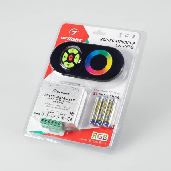 Контроллер Arlight LN-RF5B-Sens Black 016484 Контроллер Arlight LN-RF5B-Sens Black 016484