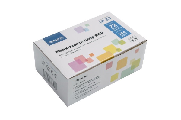 Мини-контроллер RGB Apeyron с пультом 12/24V 04-18 Мини-контроллер RGB Apeyron с пультом 12/24V 04-18