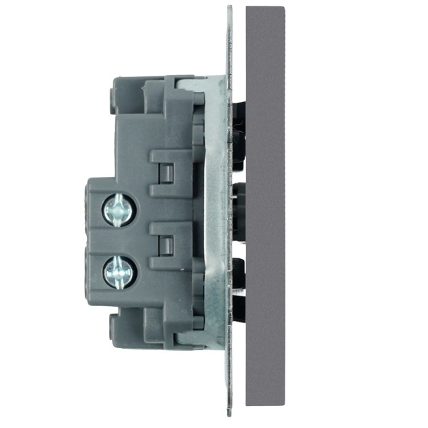 Выключатель 1-клавишный самовозвратный (механизм), Stekker, 250В, 10А Эмили, RSW10-5112-10, платиново-серый, soft touch 50328