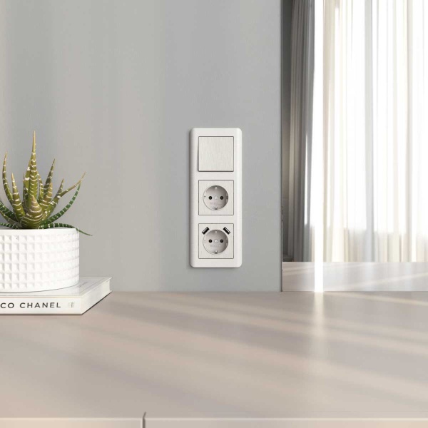 Выключатель одноклавишный Werkel перламутровый рифленый W1110013 4690389160783