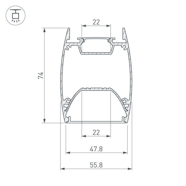 Профиль Arlight ARH-Line-4874-Dual-2000 Anod 036345