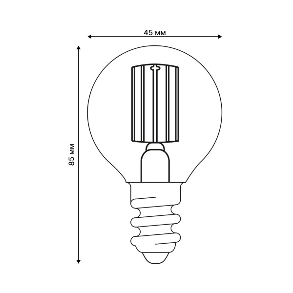 Лампа светодиодная Uniel E14 4W 4000K прозрачная LED-G45-4W/4000K/E14/CL GLY01TR UL-00011939