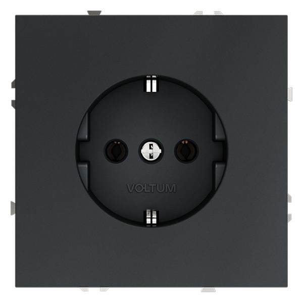 Розетка встраиваемая Voltum S70 с заземлением 16А, (графит) VLS040107