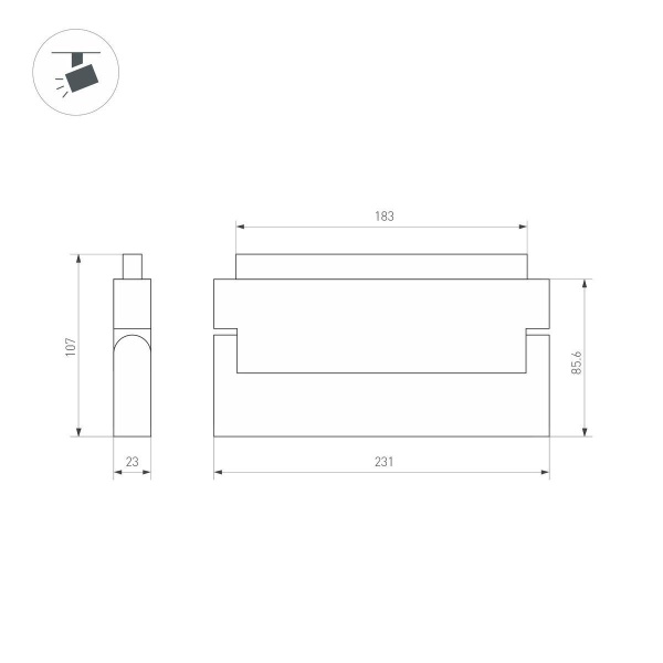 Трековый светодиодный светильник Arlight Mag-Orient-Flat-Fold-S230-12W Day4000 035856(1)