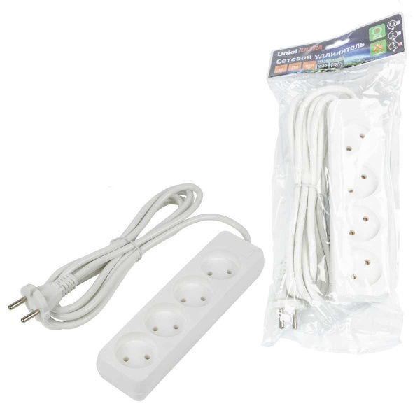 Удлинитель Uniel Ultra 4гн х 3м б/з S-CU4-3 White UL-00009988 Удлинитель Uniel Ultra 4гн х 3м б/з S-CU4-3 White UL-00009988