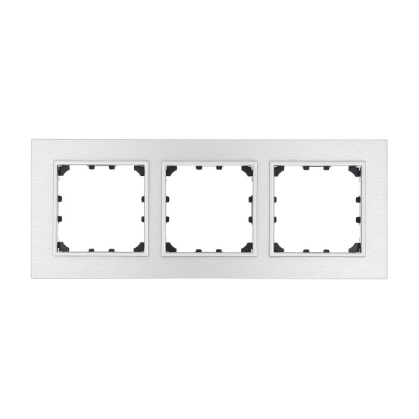 Рамка LK Studio 3-постовая из натурального анодированного алюминия LK60 864323-1