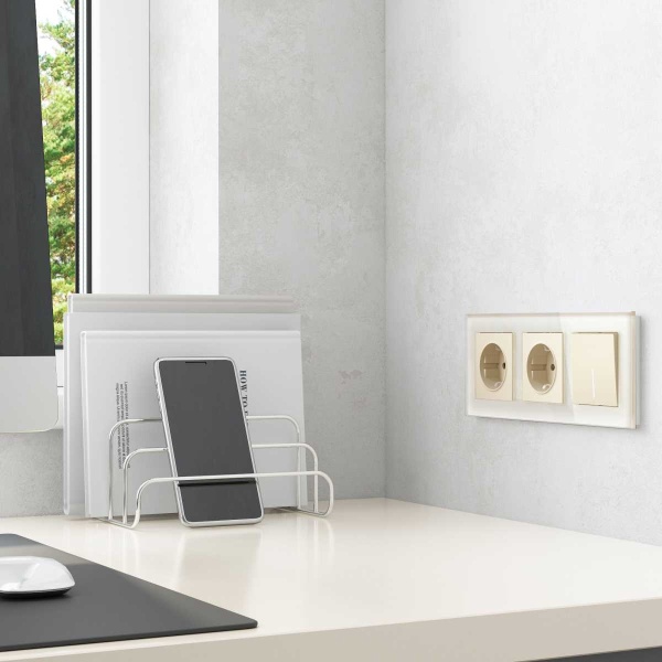 Выключатель одноклавишный Werkel с подсветкой айвори матовый W1110162 4690389184574