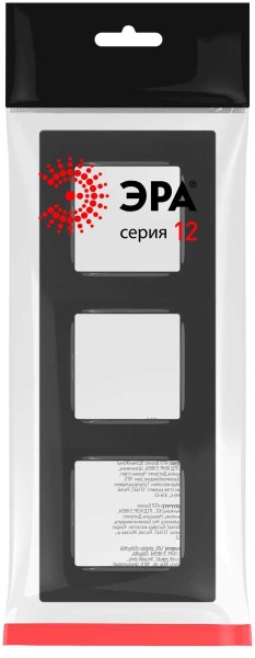 Рамка для розеток и выключателей ЭРА Серия 12 12-5203-06 на 3 поста, Классик, чёрный Б0067694